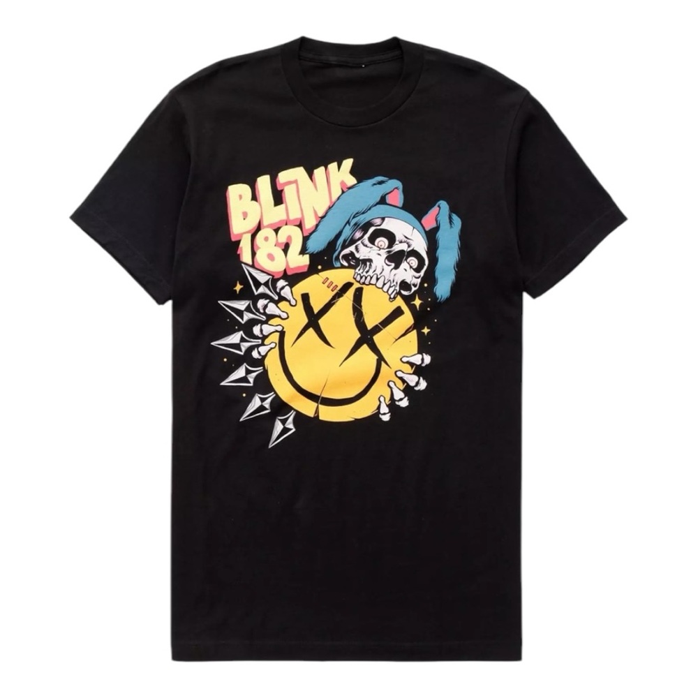NWT Unisex Blink-182 Skull Bunny Graphic T-Shirt Black- M